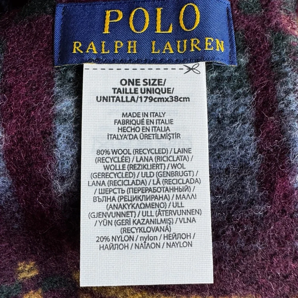 RALPH LAUREN Patterned Wool-Blend Jacquard Scarf